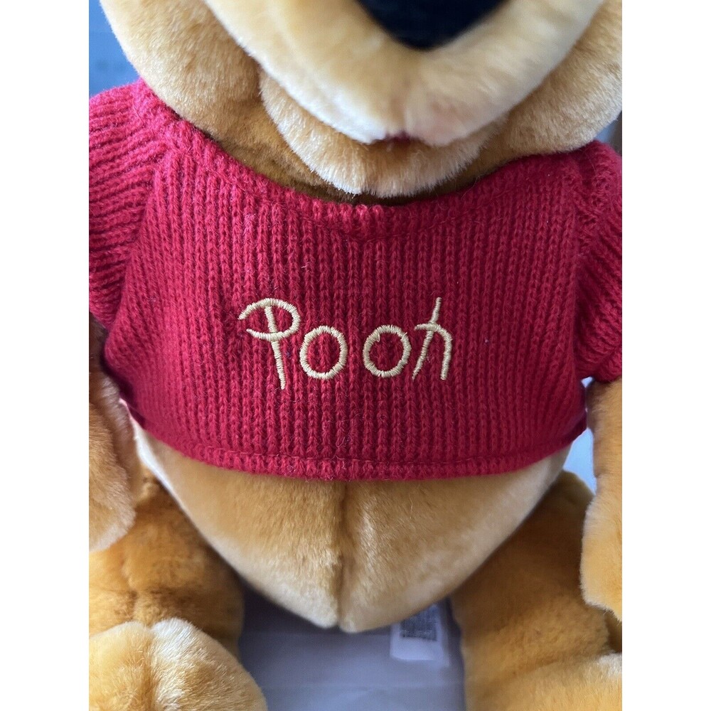 Disney Winnie the Pooh Pooh Bear Stuffed Animal Plush Red Sweater 11" - Picture 3 of 6